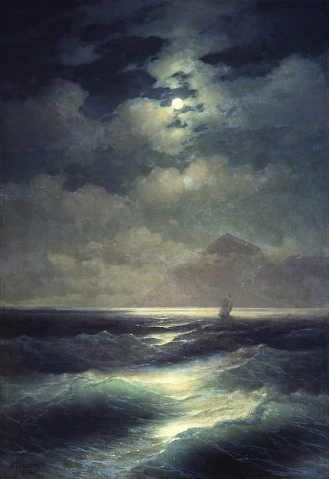 Морской вид при луне 1878 213,5х148, Иван Константинович Айвазовский