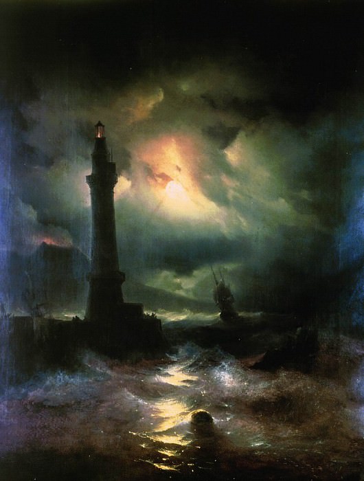 Neapolitan Lighthouse 1842 87h69, Ivan Konstantinovich Aivazovsky