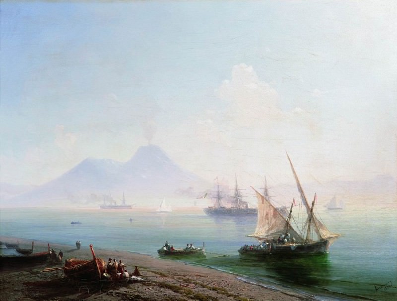 Beach Naples. Kind of Vesuvius 1877 33h40, Ivan Konstantinovich Aivazovsky