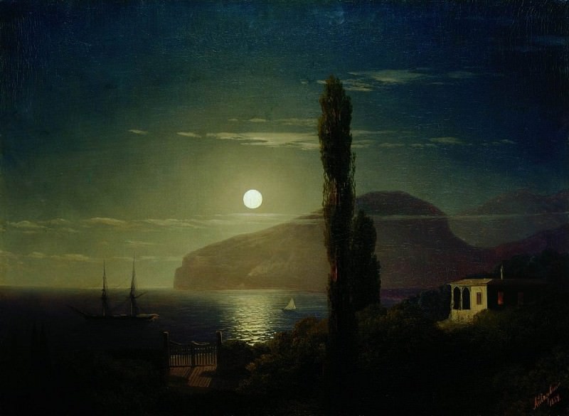 Moonlit Night in the Crimea in 1859 58,3 h76, 2, Ivan Konstantinovich Aivazovsky