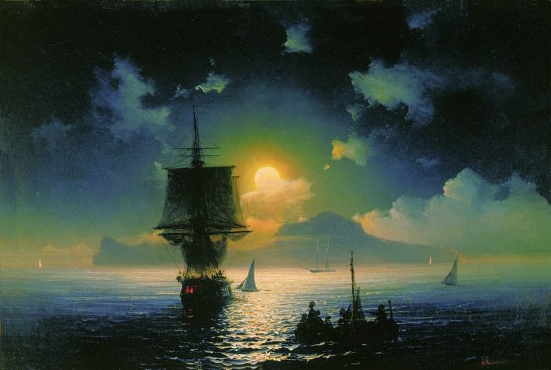 Moonlight Capri 1841 26h38, 5, Ivan Konstantinovich Aivazovsky