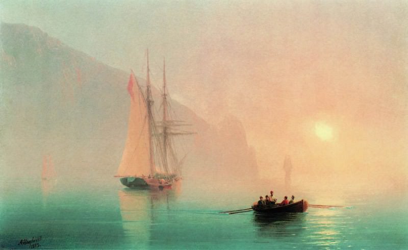 Ayu-Dag on a foggy day in 1853 28h36, Ivan Konstantinovich Aivazovsky