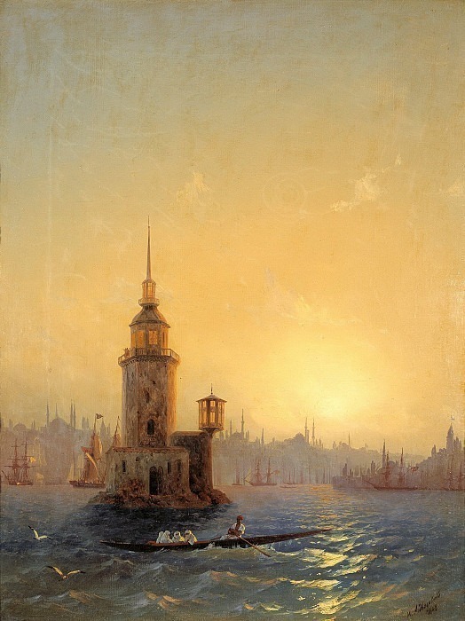 Вид Леандровой башни в Константинополе