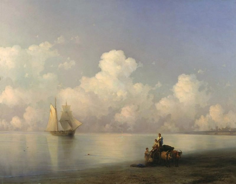 Evening at Sea 1871 129h164, Ivan Konstantinovich Aivazovsky