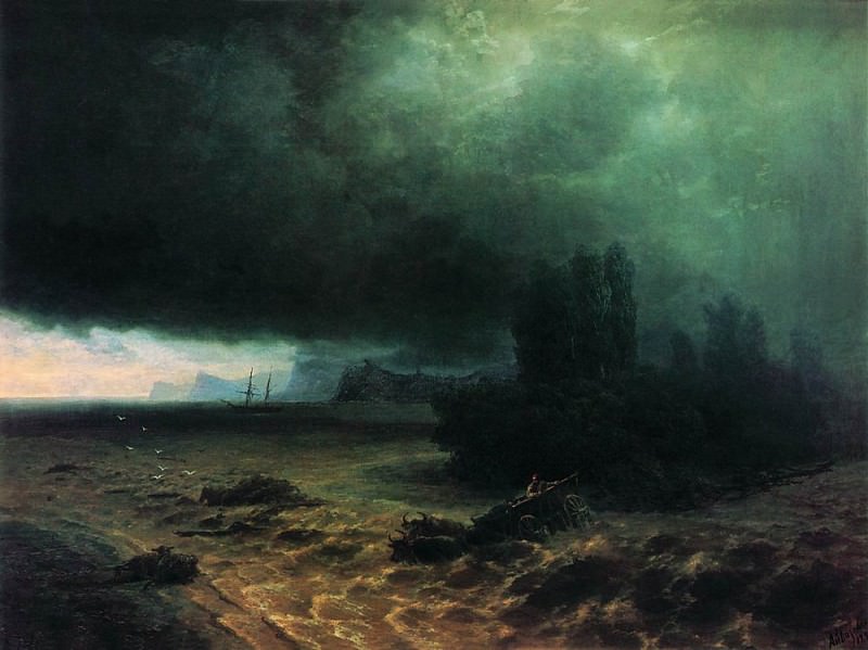 Rain in Sudak 1897 106h141, Ivan Konstantinovich Aivazovsky