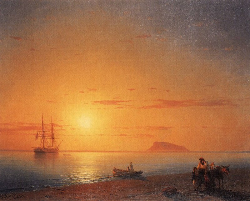 Sea coast. Farewell 1868 56,5 h75, Ivan Konstantinovich Aivazovsky