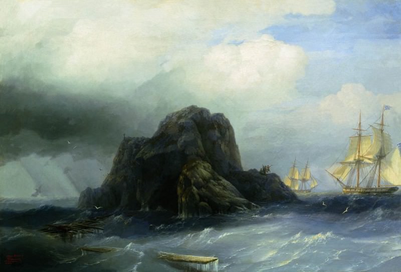 rocky island in 1855 66h90, Ivan Konstantinovich Aivazovsky