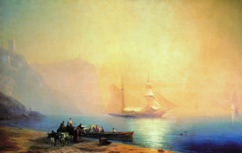 Morning on the beach. Sudak 1856 96h146, Ivan Konstantinovich Aivazovsky