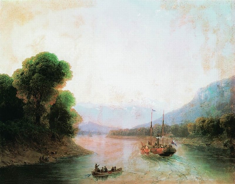 Река Риони. Грузия 1870-е 36х44, Иван Константинович Айвазовский