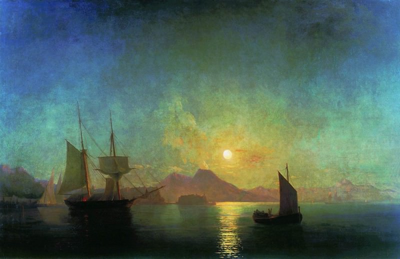 Kind of Vesuvius by Moonlight 1858 121h190, Ivan Konstantinovich Aivazovsky