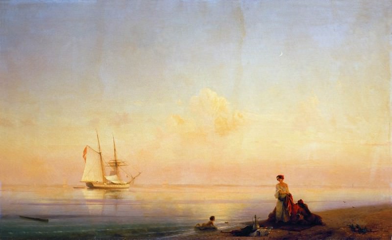 Seashore. Calm 1843 114h187, Ivan Konstantinovich Aivazovsky