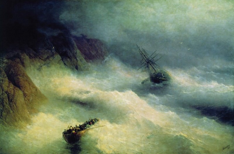 Storm at Cape Aiya 1875, Ivan Konstantinovich Aivazovsky