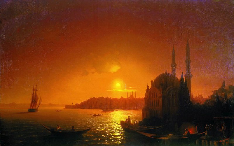 Type of Constantinople in the moonlight 124h192 1846, 5, Ivan Konstantinovich Aivazovsky