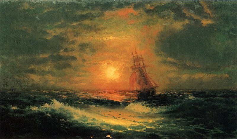 Закат на море 1851 39х67, Иван Константинович Айвазовский