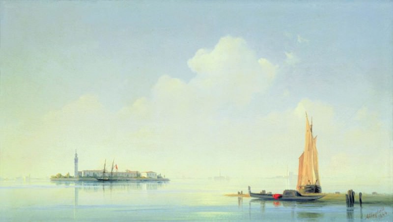 Венецианская лагуна. Вид на остров Сан-Джорджо 1844 22,5х34,5, Иван Константинович Айвазовский