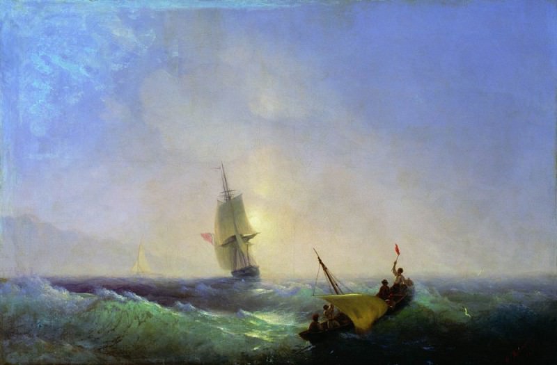 escaping from shipwreck 1844 57h85, Ivan Konstantinovich Aivazovsky