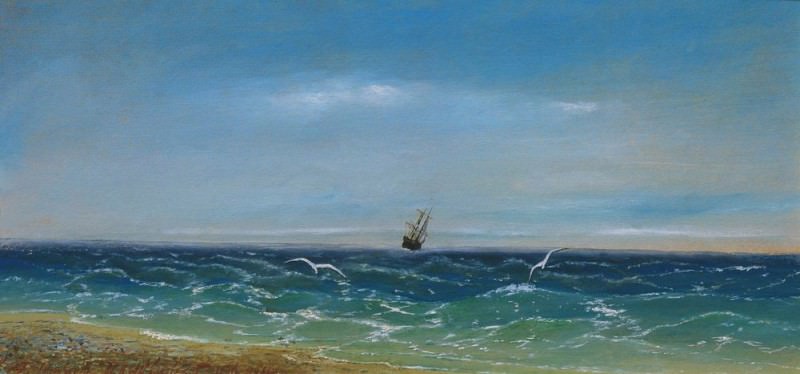 Sailing in the sea 1881, Ivan Konstantinovich Aivazovsky