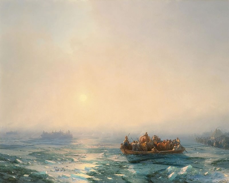 Frost on the Dnieper River in 1872, Ivan Konstantinovich Aivazovsky