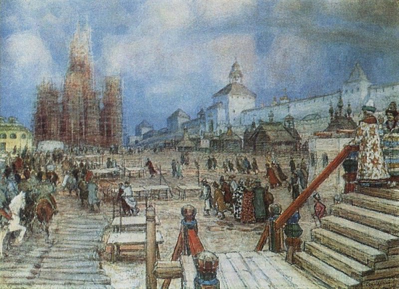 Moscow under Ivan the Terrible. Red Square. 1902, Apollinaris M. Vasnetsov