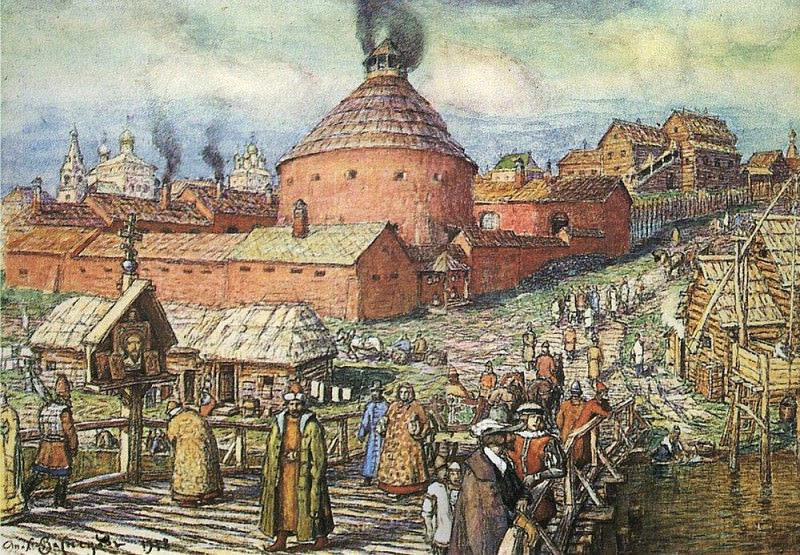 Пушечно-литейный двор на реке Неглинной в XVII век. 1918, Аполлинарий Михайлович Васнецов