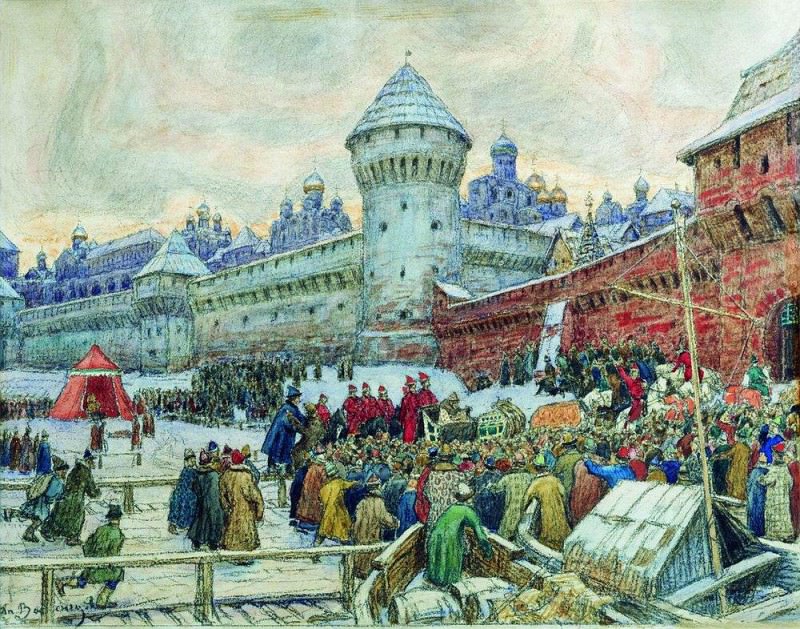 old Moscow. Check with fisticuffs. 1900 e, Apollinaris M. Vasnetsov