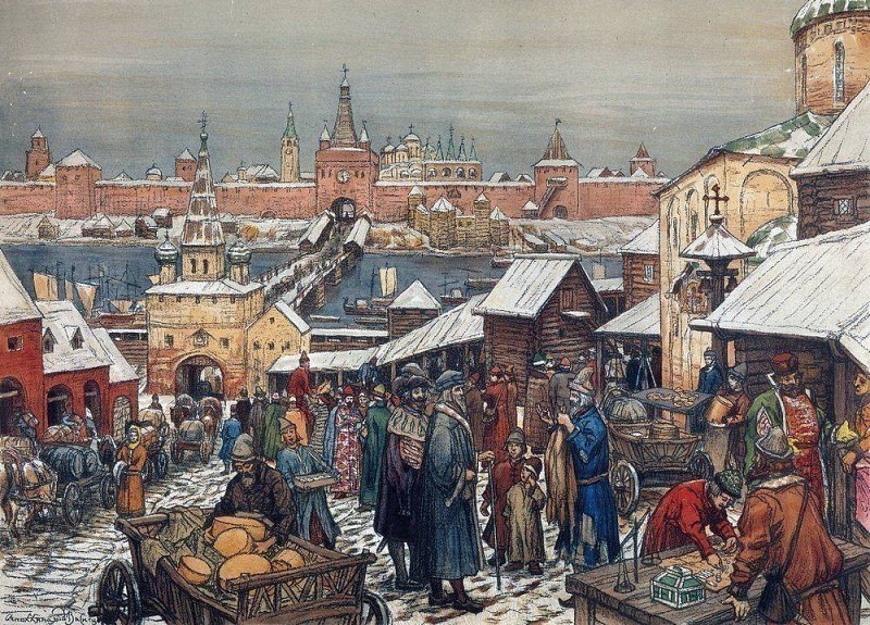 Bargaining in Novgorod, Apollinaris M. Vasnetsov