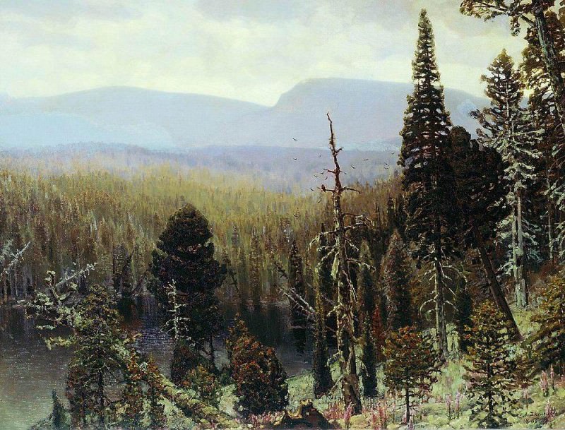 Taiga in the Urals. Blue Mountain. 1891, Apollinaris M. Vasnetsov