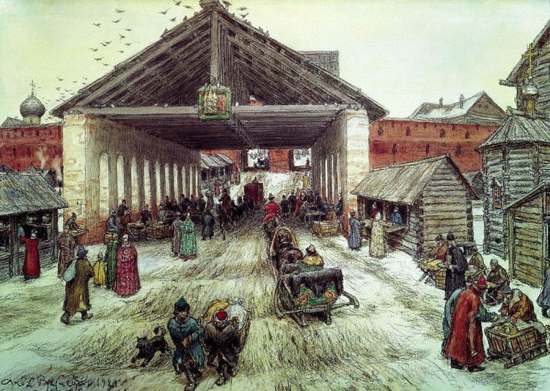 Воскресенский мост в XVII веке. 1921, Аполлинарий Михайлович Васнецов