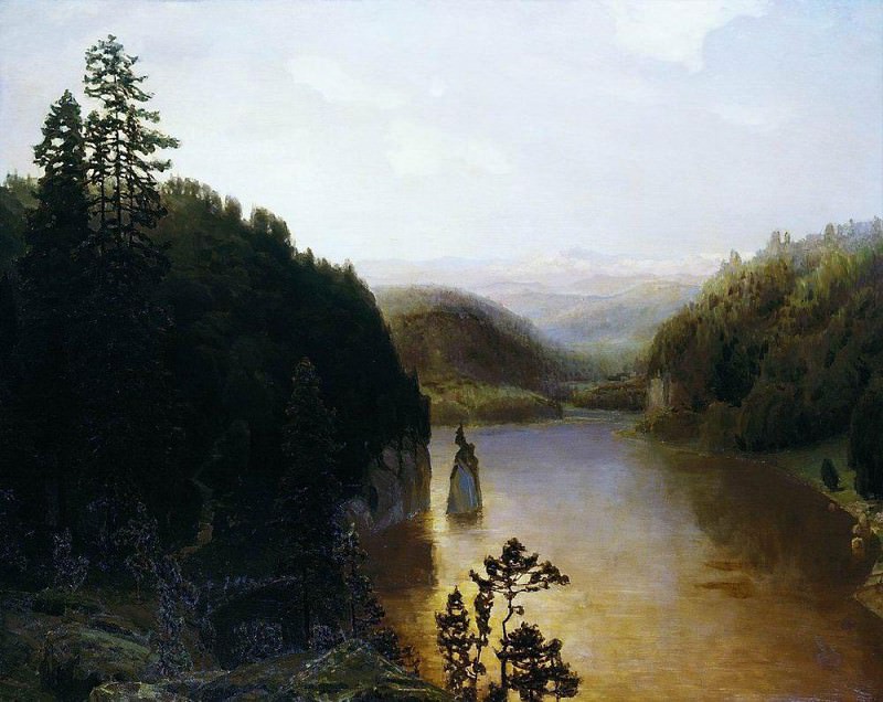 Озеро в горной Башкирии. Урал. 1895, Аполлинарий Михайлович Васнецов