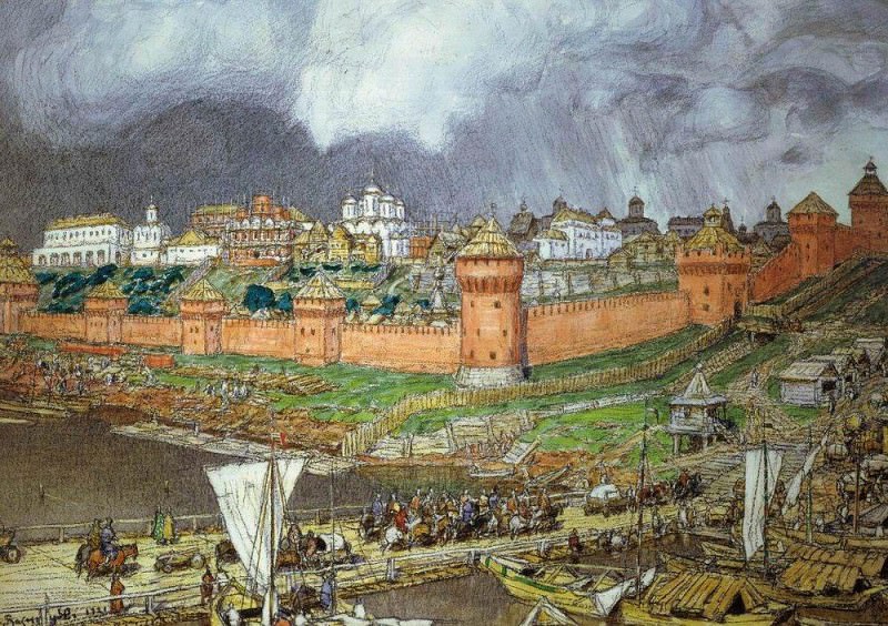 Moscow Kremlin under Ivan III. 1921, Apollinaris M. Vasnetsov