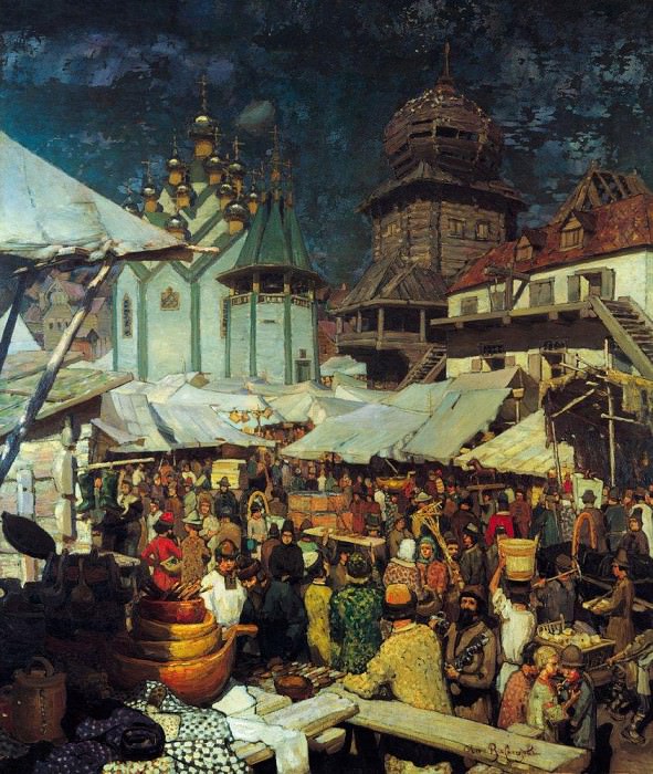 Bazar. XVII century. 1903, Apollinaris M. Vasnetsov