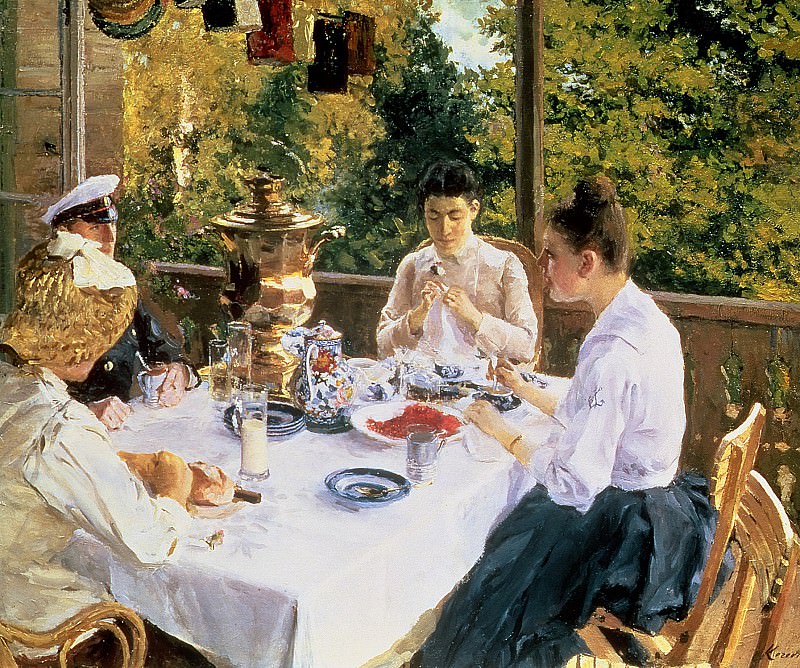 За чайным столом, Коровин Константин Алексеевич