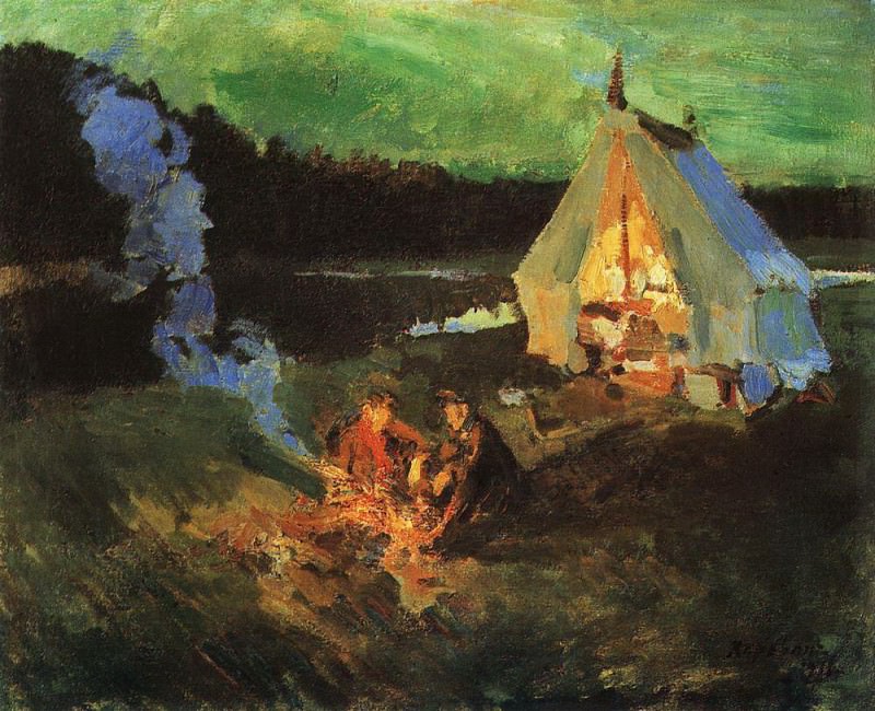 Rest hunters. 1911, Konstantin Alekseevich Korovin