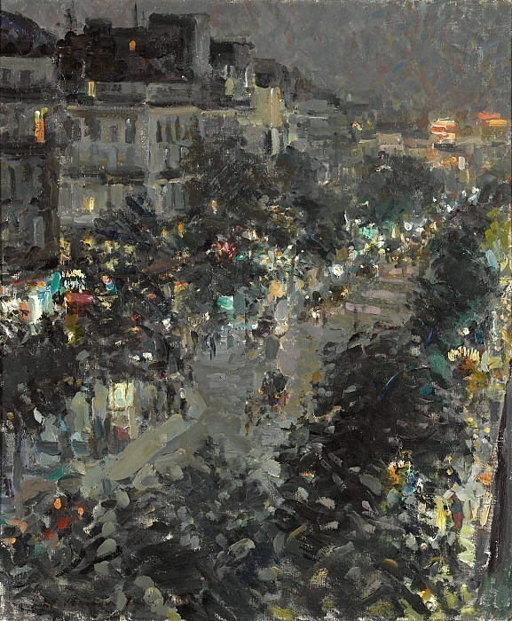 Paris at night. Italian boulevard, Konstantin Alekseevich Korovin