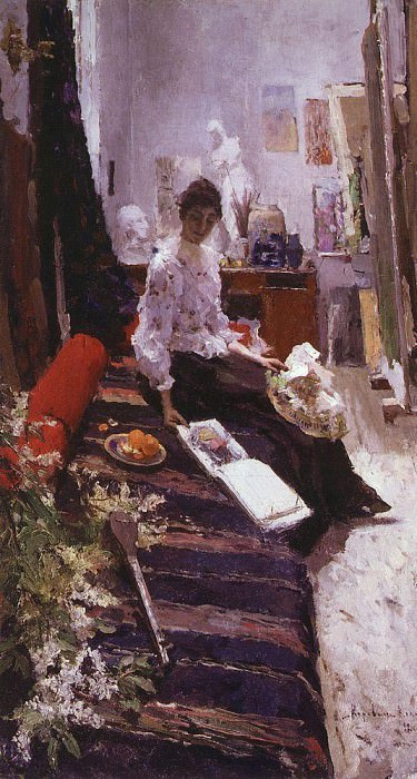In the artists studio. 1892, Konstantin Alekseevich Korovin