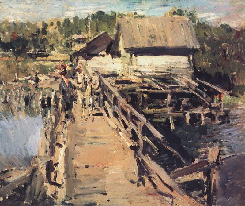 Bridge at the mill. 1908, Konstantin Alekseevich Korovin