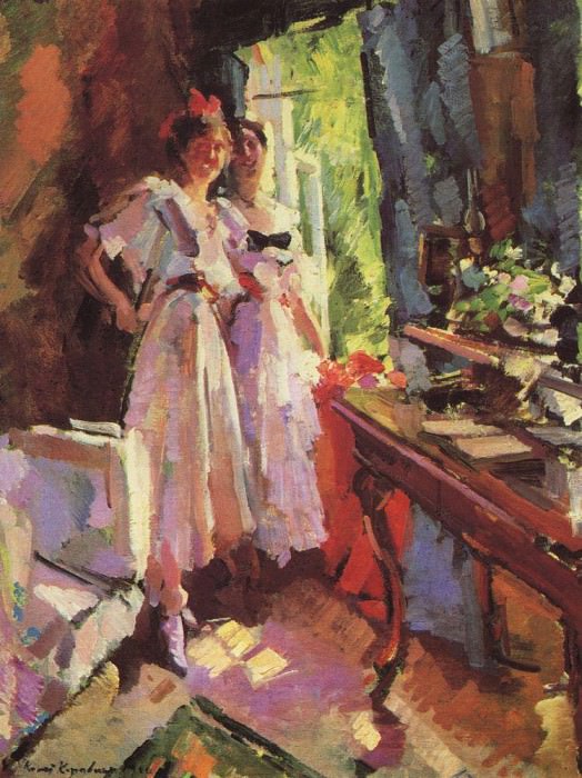 In the open window. 1916, Konstantin Alekseevich Korovin