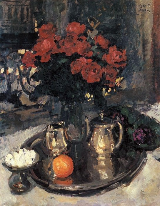Roses and violets. 1912, Konstantin Alekseevich Korovin