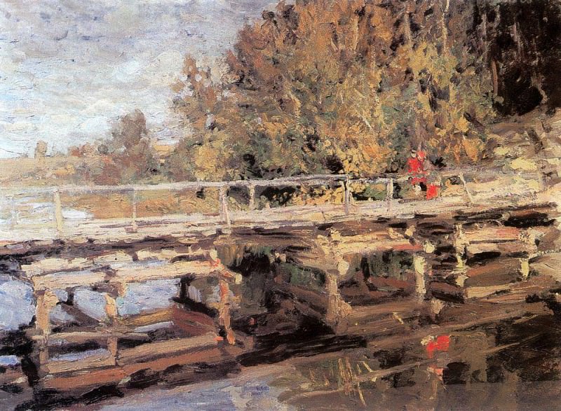 Autumn. On the bridge. 1910, Konstantin Alekseevich Korovin