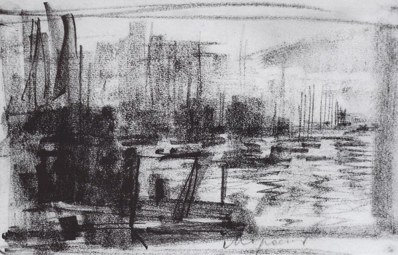 Harbour in Marseilles. 1890, Konstantin Alekseevich Korovin