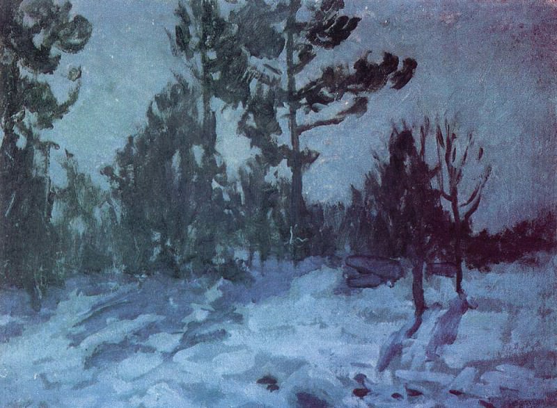 Winter night. 1910, Konstantin Alekseevich Korovin