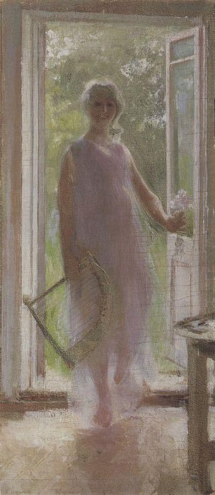 Girl on the threshold, Konstantin Alekseevich Korovin
