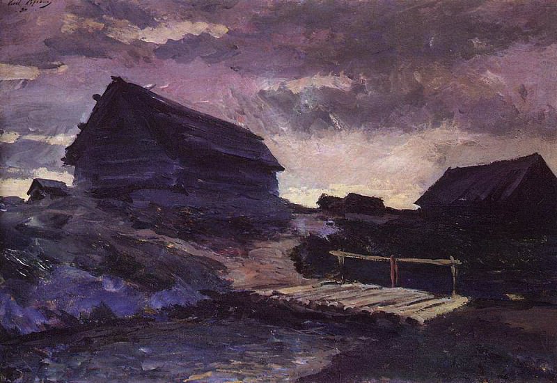 Landscape with cottages. 1894, Konstantin Alekseevich Korovin