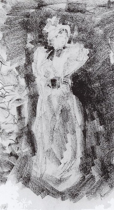 The lady in the hat. 1890, Konstantin Alekseevich Korovin