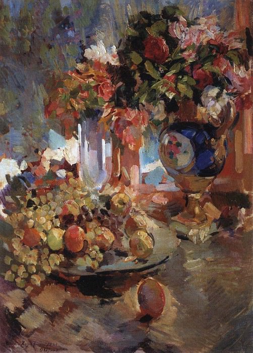 Still life with blue vase. 1922, Konstantin Alekseevich Korovin