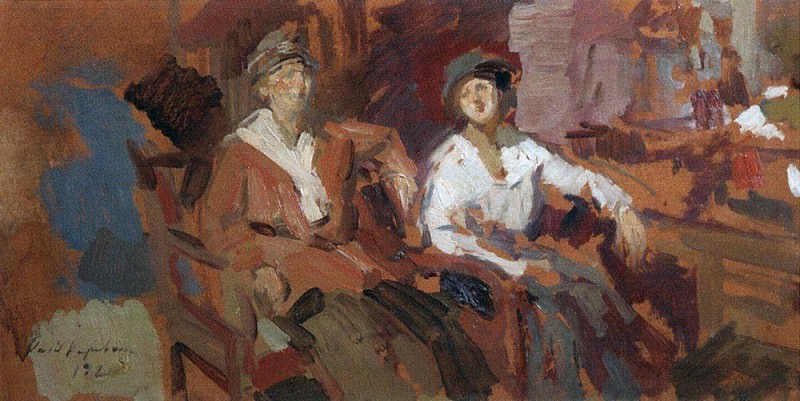 Two in the chair. 1921, Konstantin Alekseevich Korovin