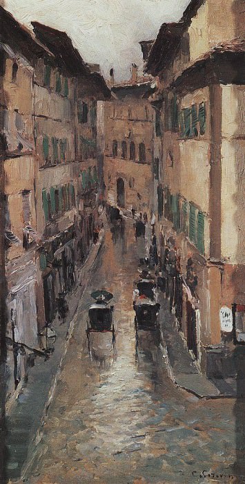 Street in Florence in the rain. 1888, Konstantin Alekseevich Korovin