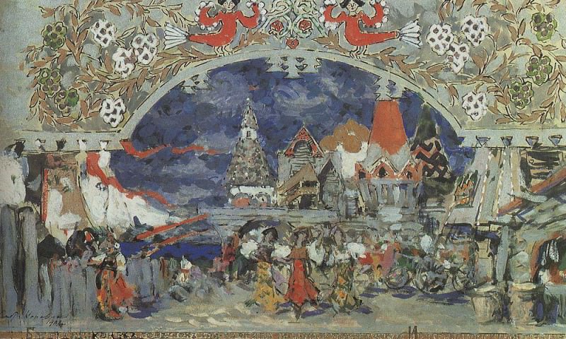 Торговая пристань в Град-столице. 1912, Коровин Константин Алексеевич