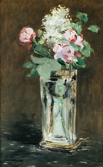 Цветы в хрустальной вазе, Эдуард Мане