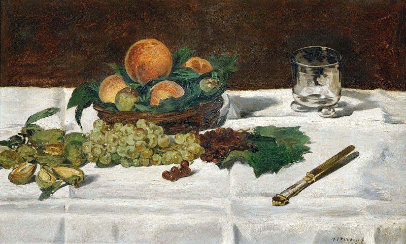 Still-life, fruit on a table, Édouard Manet